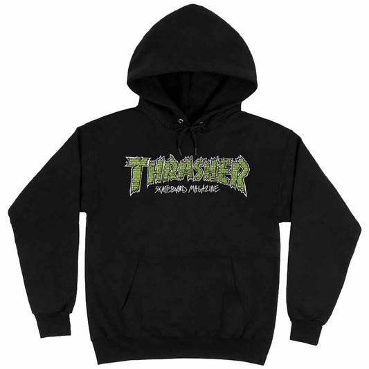 Thrasher Magazine Brick Logo Graphic Hooded Sweatshirt Black
