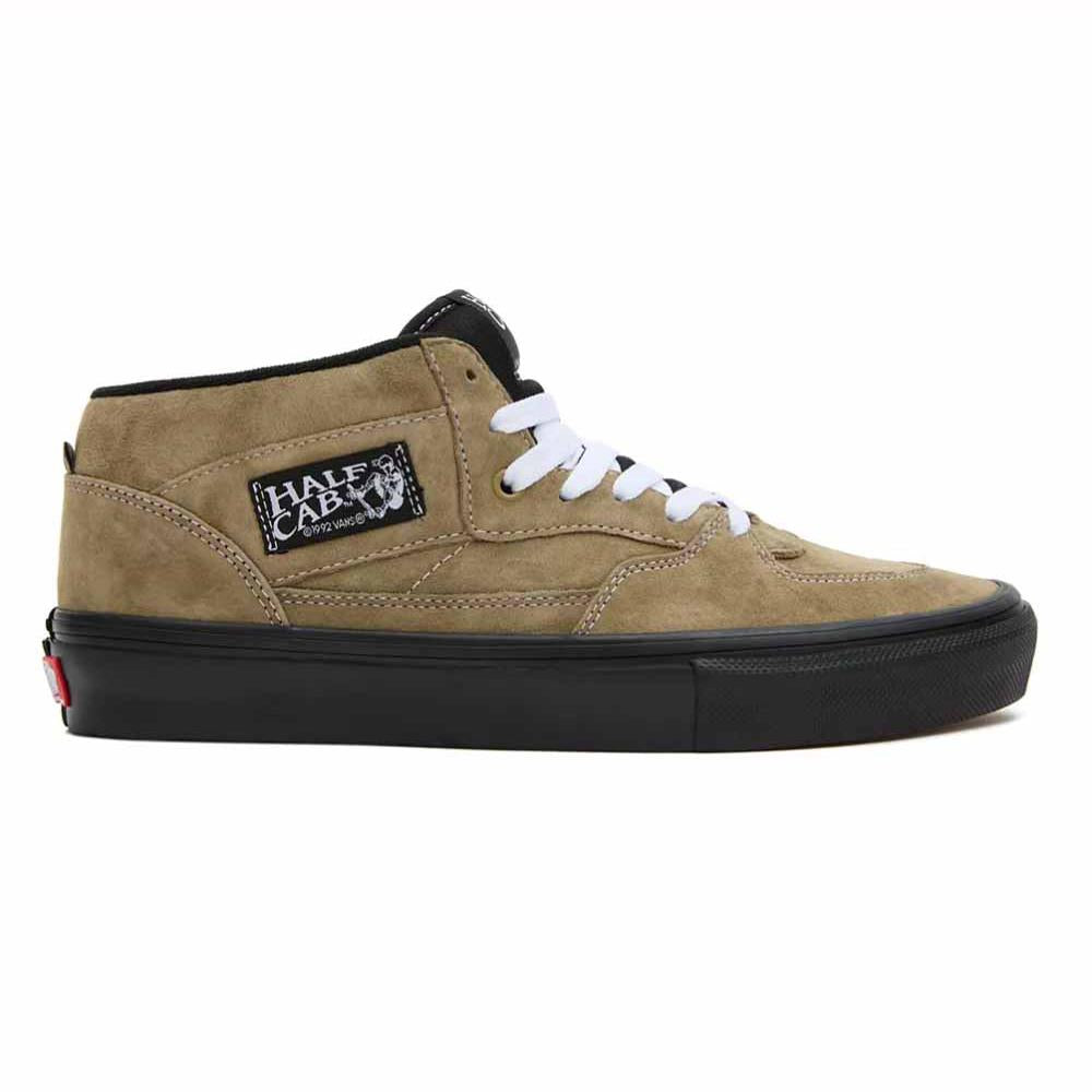 Vans Half Cab Pig Suede Olive Black Vulcanised Skate Shoes