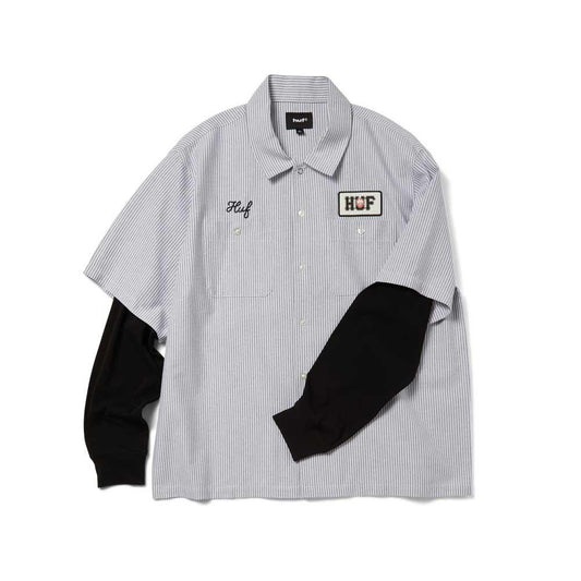 HUF X Spitfire Union Work Shirt Black White