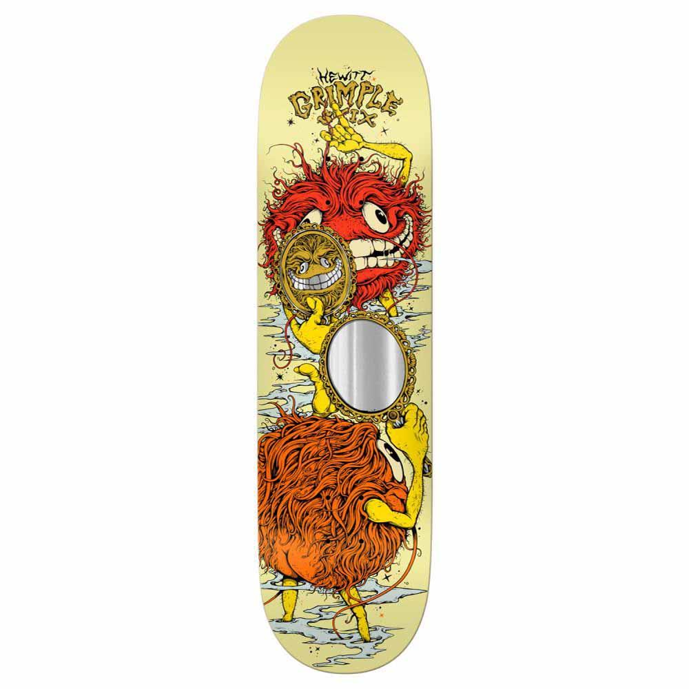 Anti Hero Pro Skateboard Deck Hewitt Grimple Smoke & Mirrors Yellow 8.5"