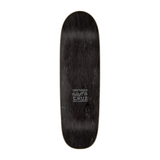 Santa Cruz Shaped Skateboard Deck Dressen Skull Rose Pro Black 9.25"