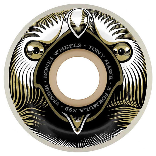BONES Wheels Hawk 'Beak & Destroy' V5 Sidecut X-Formula Skateboard Wheels 58mm 99a