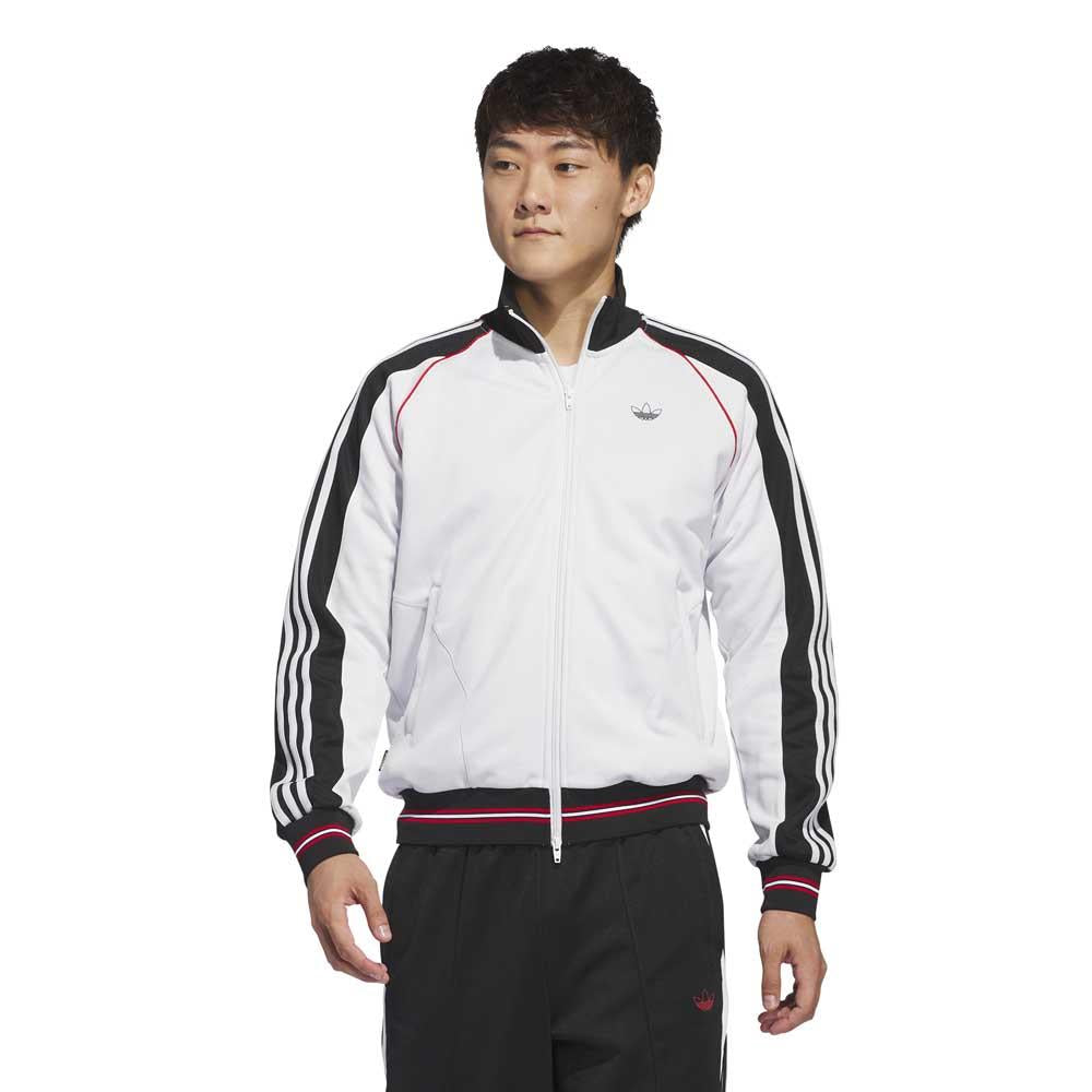 Adidas Skateboarding Tyshawn Track Jacket Crystal White Black Better Scarlet