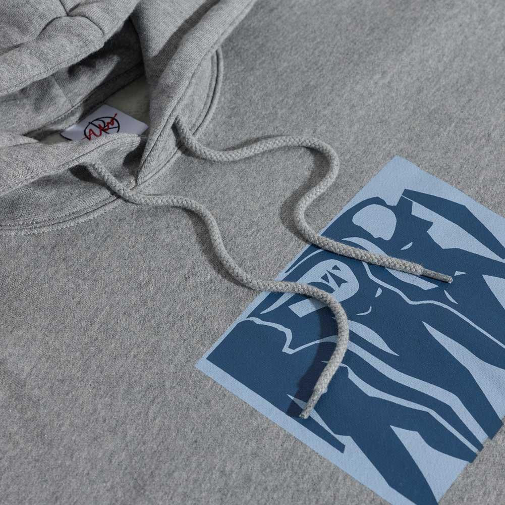 Polar Skateboards Dave Hooded Sweatshirt Cut Outs Heather Grey
