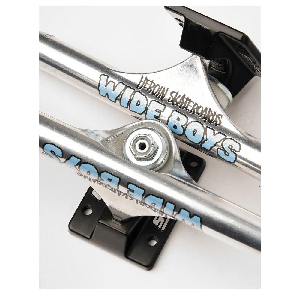 Slappy Skateboard Trucks ST1 Hollow Wide Boy Polished Black 11" Pair