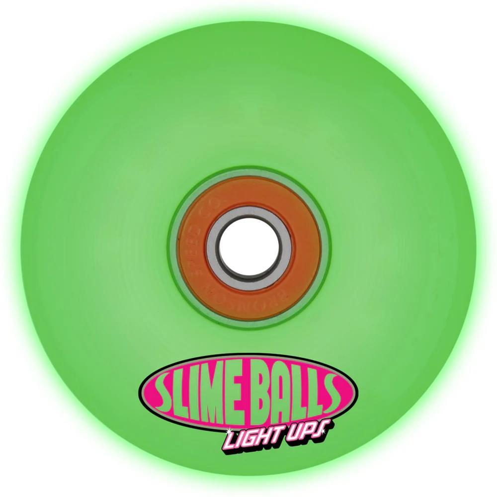 Slime Balls Skateboard Wheels Light Ups Friends of Planet 9 78a Green 66mm