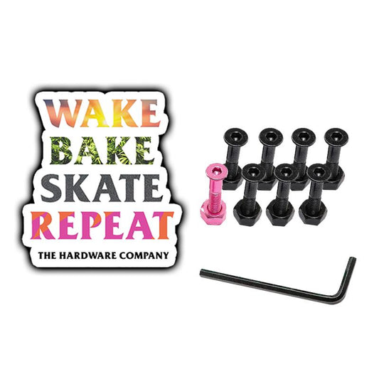 The Hardware Company THC WSBR Skateboard Nuts & Bolts 1" Allen Key & Sticker