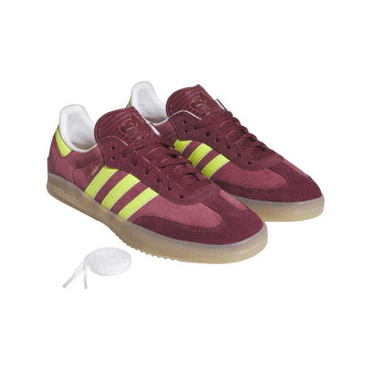 Adidas Skateboarding Puig Samba Maroon Semi Solar Yellow Shadow Red