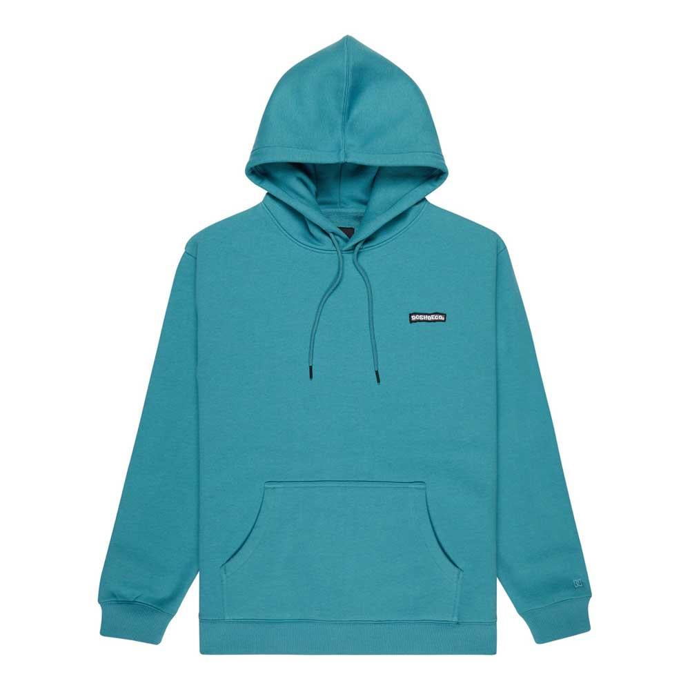 DC Shoe Co Patch It Pullover Hooded Sweatshirt Storm Blue