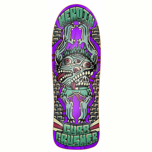 Heroin Skateboards Curb Crusher x Crawe Skateboard Deck 10.25"