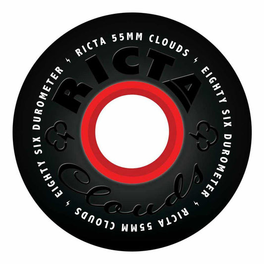 Ricta Skateboard Wheels Clouds 86a Black/Red 55mm