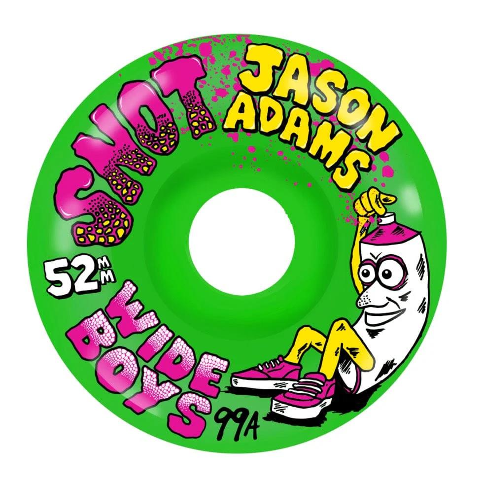 Snot Wheels Jason Wide Boys Neon Green Skateboard Wheels 52mm 99A