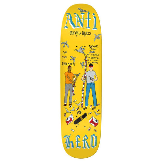 Anti Hero Pro Skateboard Deck Beres Pigeon Vision Yellow 8.63"