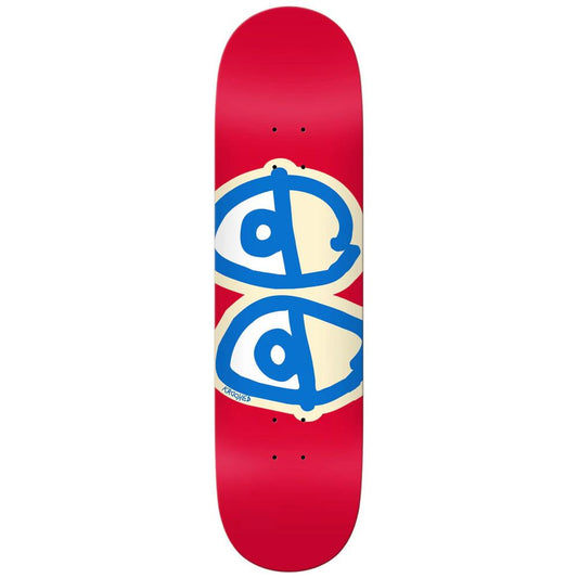Krooked Skateboard Deck Eyes Glitter Fleck Red Cream 8.25"
