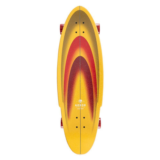 Arbor Surfskate C7 Jordan Brazie Yellow Red Complete Skateboard 32.5"