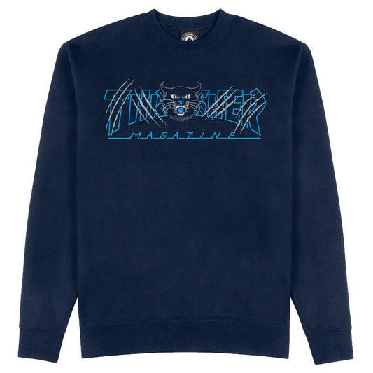 Thrasher Magazine Crewneck Sweatshirt Gato Navy