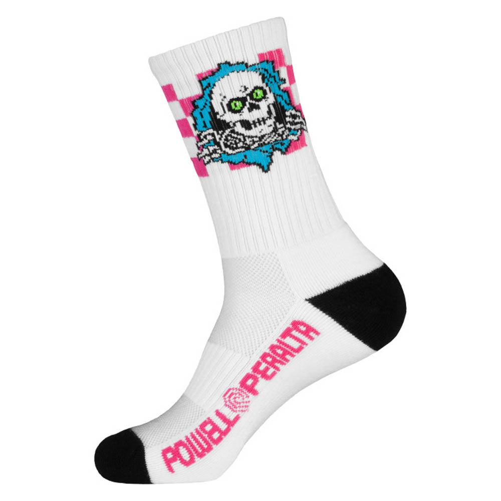 Powell Peralta Ripper Cotton Socks Chequered Blue Pink White UK7-11