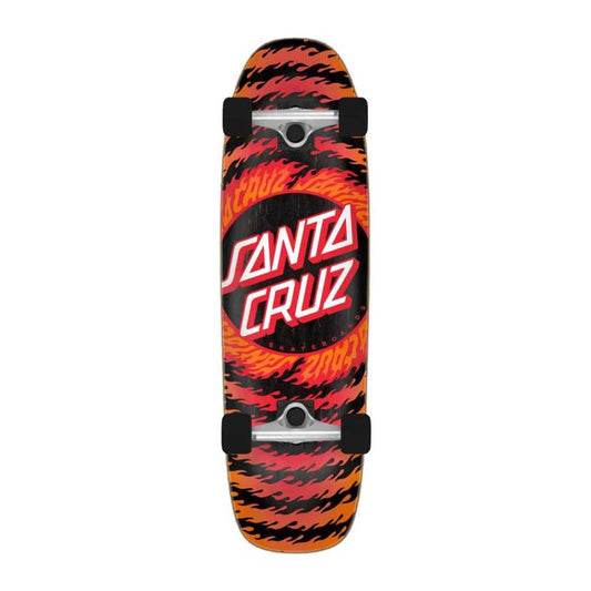 Santa Cruz Cruzer Complete Cruiser Skateboard Flame Ringed Dot Street Black/Red 8.4"