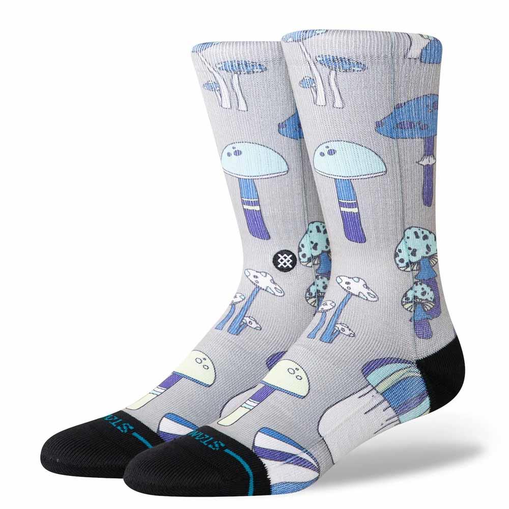 Stance Socks Microbial Crew String Grey Large UK7 To UK11