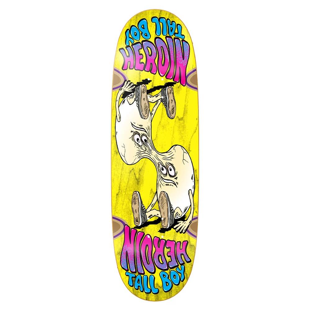 Heroin Skateboards Tall Boy Merged Skateboard Deck Random Stains 10.25”