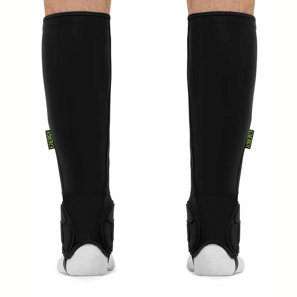 REKD Energy Covert Shin+Ankle Guards Black Long