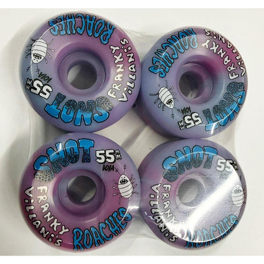 Snot Wheels Frankys Roaches Conical Pink Teal Swirl Skateboard Wheels 55mm 101A