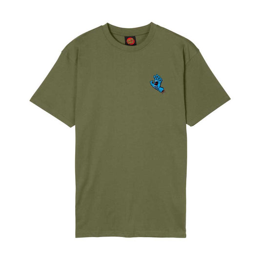 Santa Cruz Screaming Hand Chest T-Shirt Deep Olive