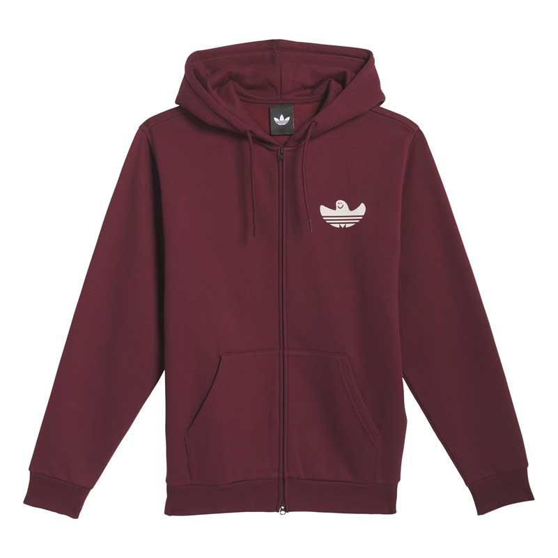 Adidas Skateboarding Shmoo Zip Up Hooded Sweatshirt Dark Red Aluminium