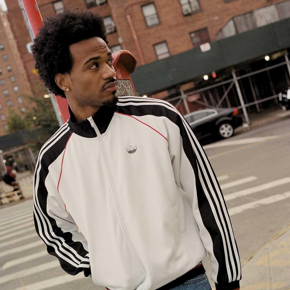 Adidas Skateboarding Tyshawn Track Jacket Crystal White Black Better Scarlet