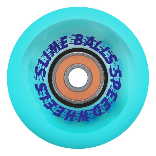 Slime Balls Skateboard Wheels Chrome Light Ups OG 78a Blue 66mm & Bronson G2 Bearings