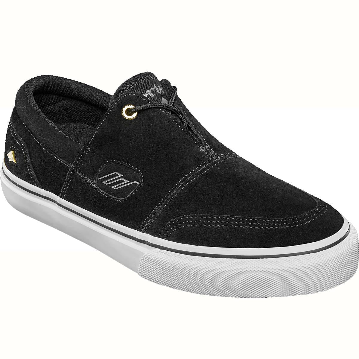 Emerica Dakota Servold Pro Black White Gold Skate Shoes