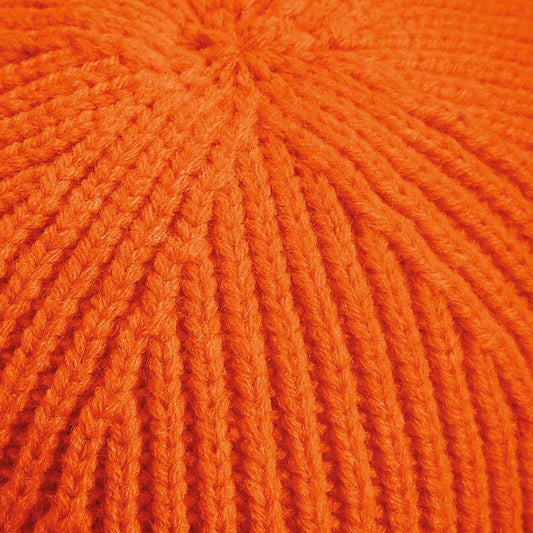 Black Sheep Engineered Knit Ribbed Beanie Orange