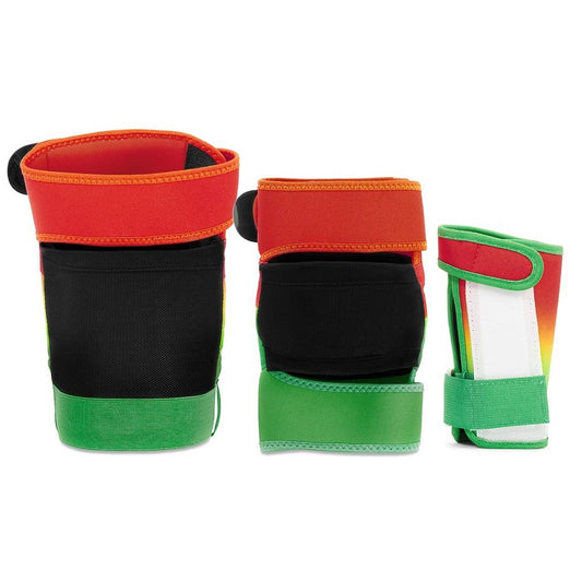 REKD Shield Triple Padset Knee Elbow Wrist Fade Orange Green