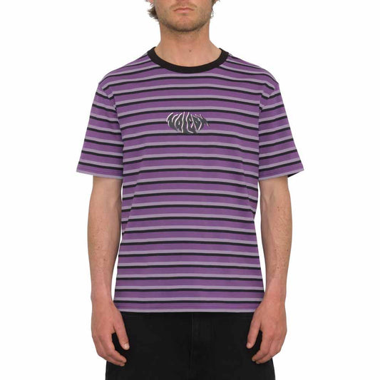 Volcom Rayeah Stripes T-Shirt Deep Purple
