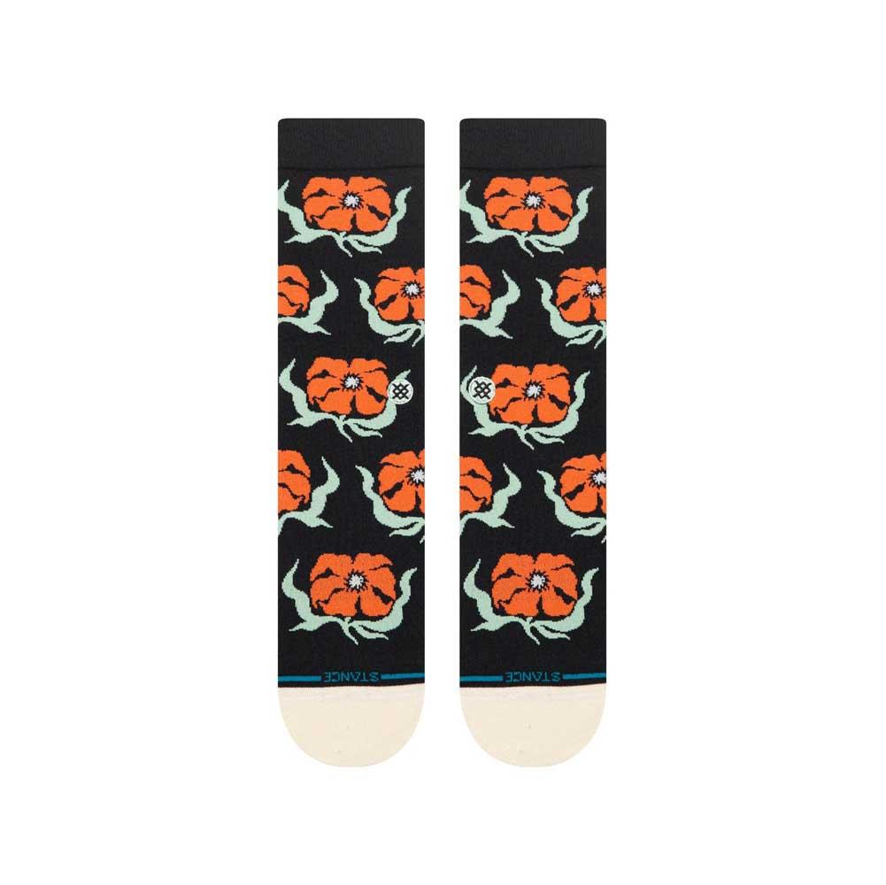 Stance Socks Broadcast Floral Crew Black Large