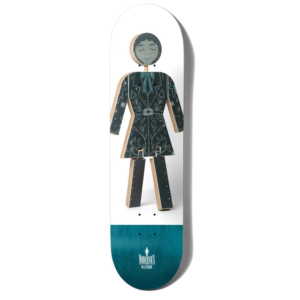 Girl Skateboards Modernica OG Rick McCrank Skateboard Deck Blue White 8.5"