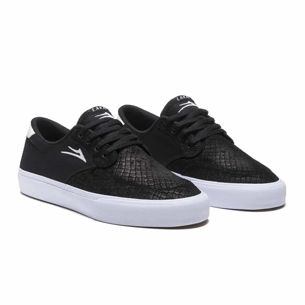 Lakai Riley 3 Black Snake Suede Skate Shoes