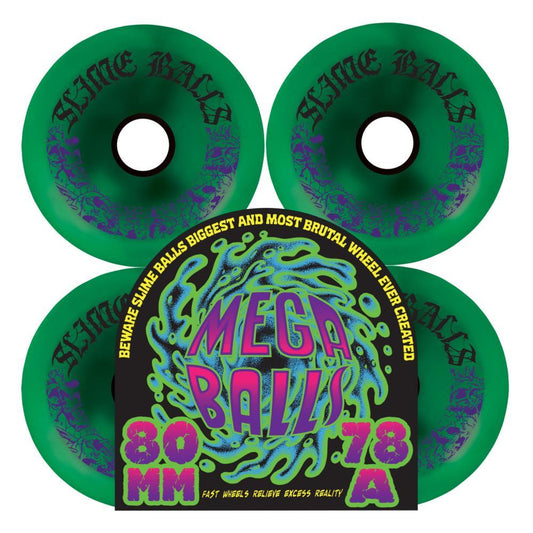 Slime Balls Skateboard Wheels Mega Balls Soft 78a Green 80mm