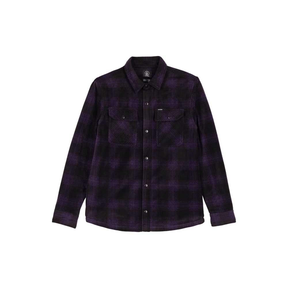 Volcom Bowered Fleece Longsleeve Shirt Jacket Dark Purple
