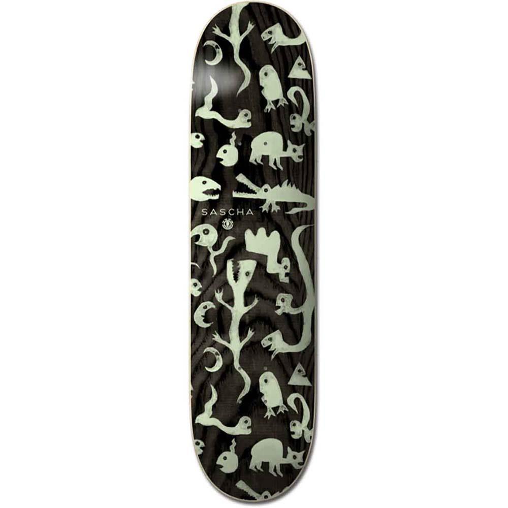 Element Sascha Creatures Skateboard Deck Black Glow in Dark 8.25"