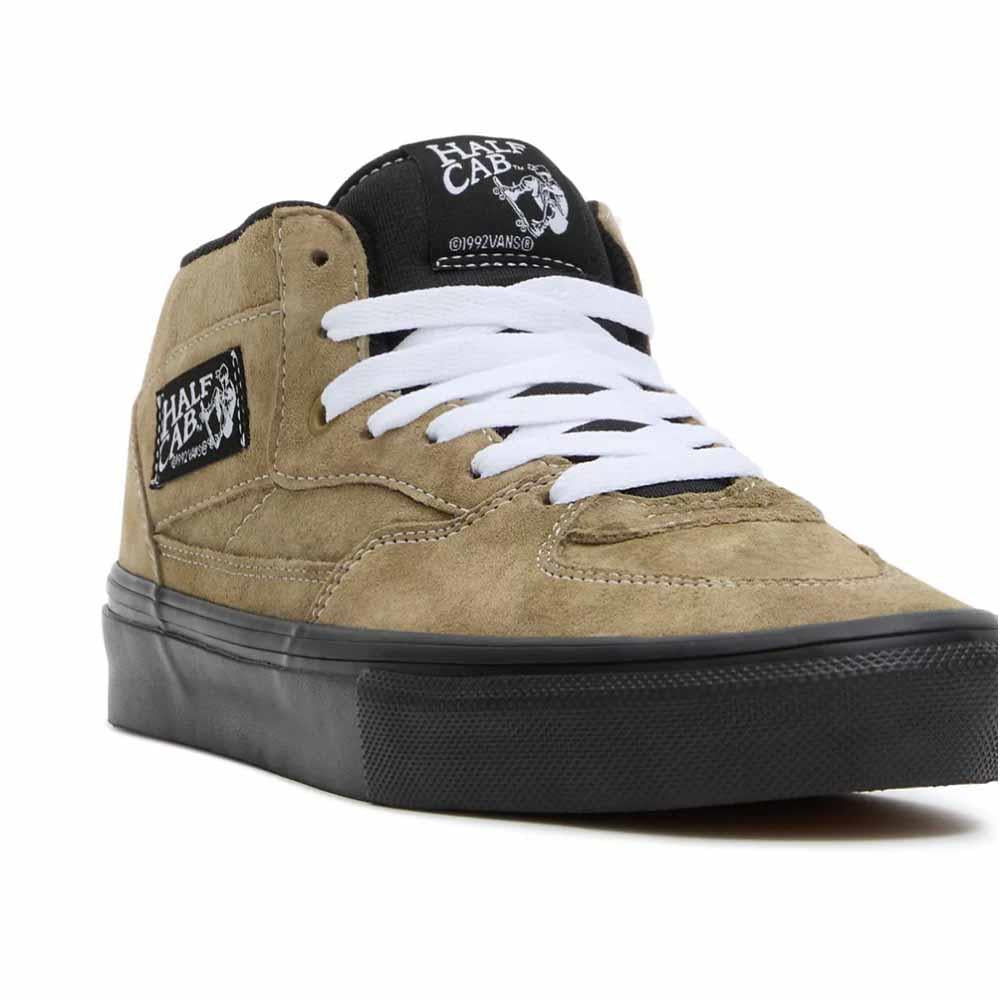 Vans Half Cab Pig Suede Olive Black Vulcanised Skate Shoes
