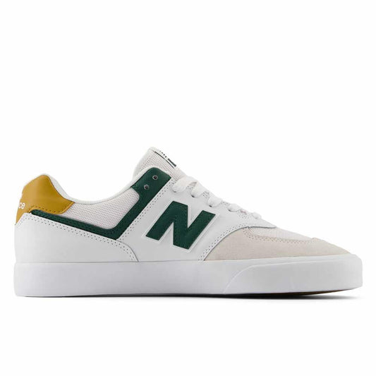 New Balance Numeric 574 Vulc White Night Watch Green Skate Shoes