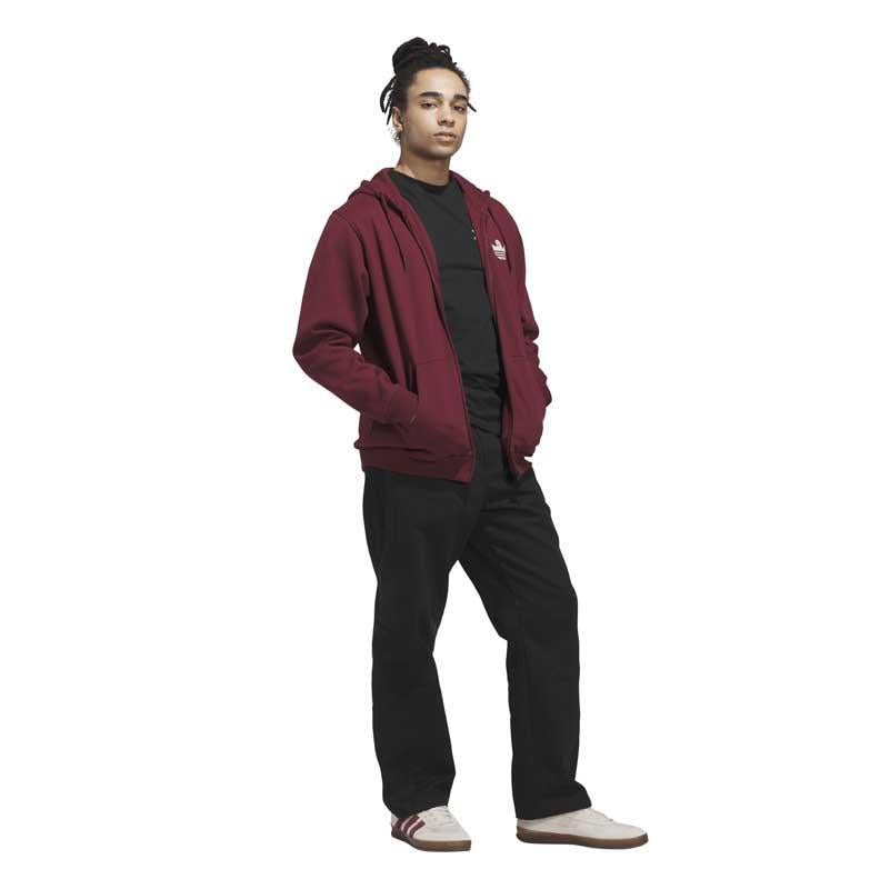 Adidas Skateboarding Shmoo Zip Up Hooded Sweatshirt Dark Red Aluminium