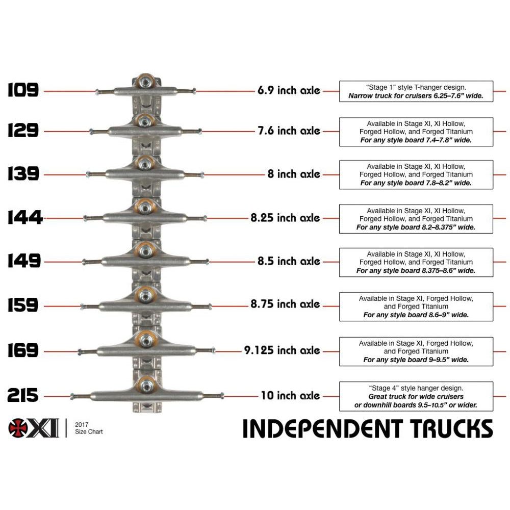 Indy Stage 11 Skateboard Trucks 139 Bar Hollow IKP Polished Silver 139mm