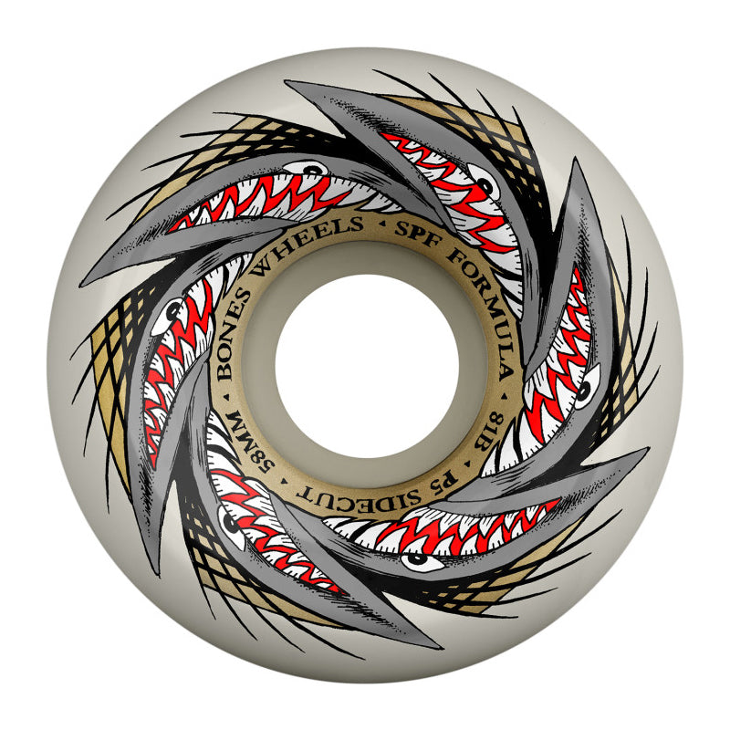 BONES Wheels SPF 'Pool Sharknado' P5 Sidecut Skateboard Wheels 58mm 81B