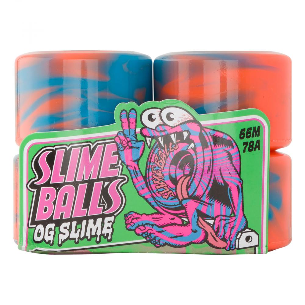 Slime Balls Skateboard Wheels OG Slime 78a Pink Blue 66mm