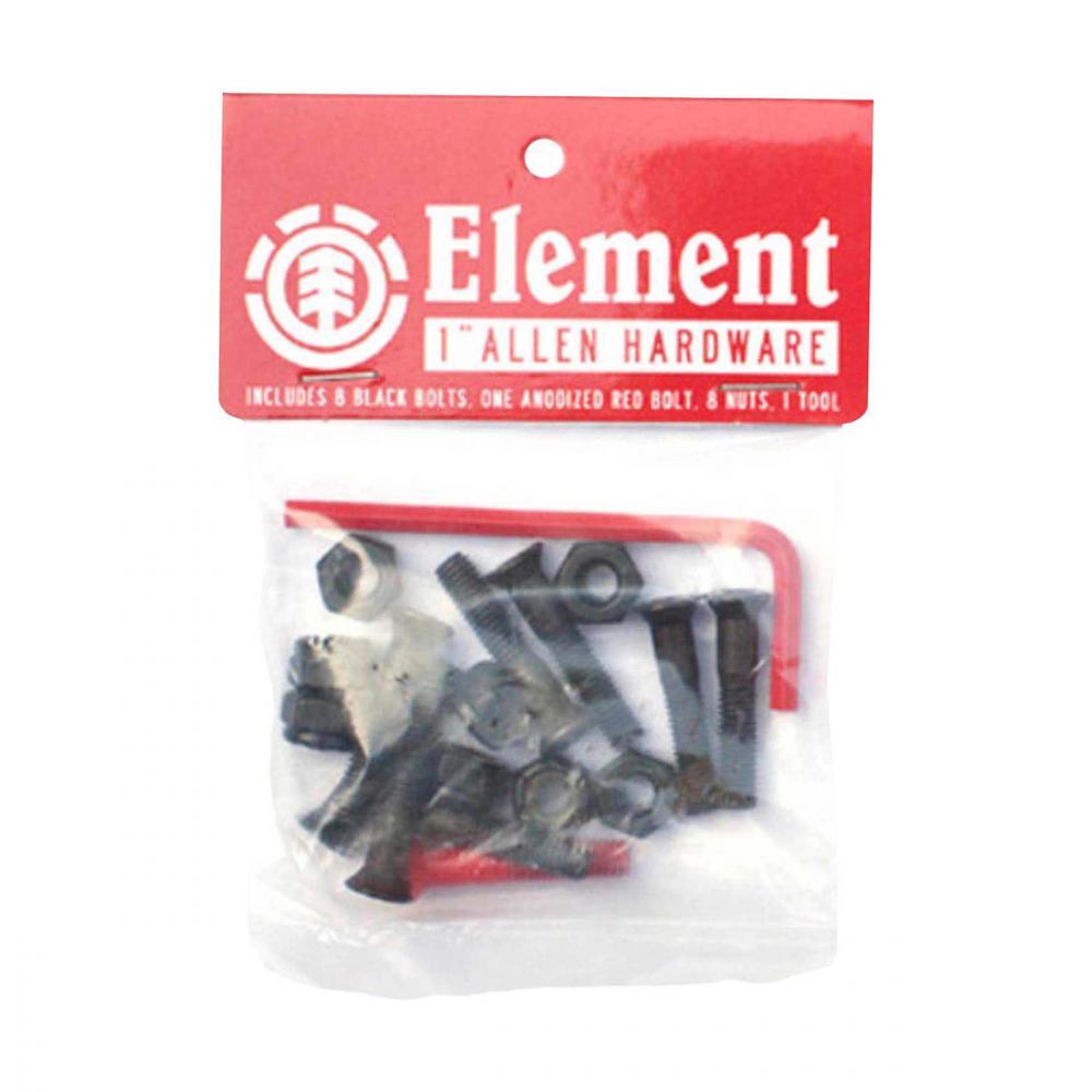 Element Skateboards 1" Allen Hardware Skateboard Bolts 8 Black 1 Red