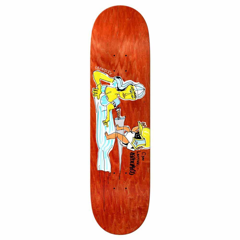 Krooked Skateboard Deck Cernicky Latter Red Multi 8.38"