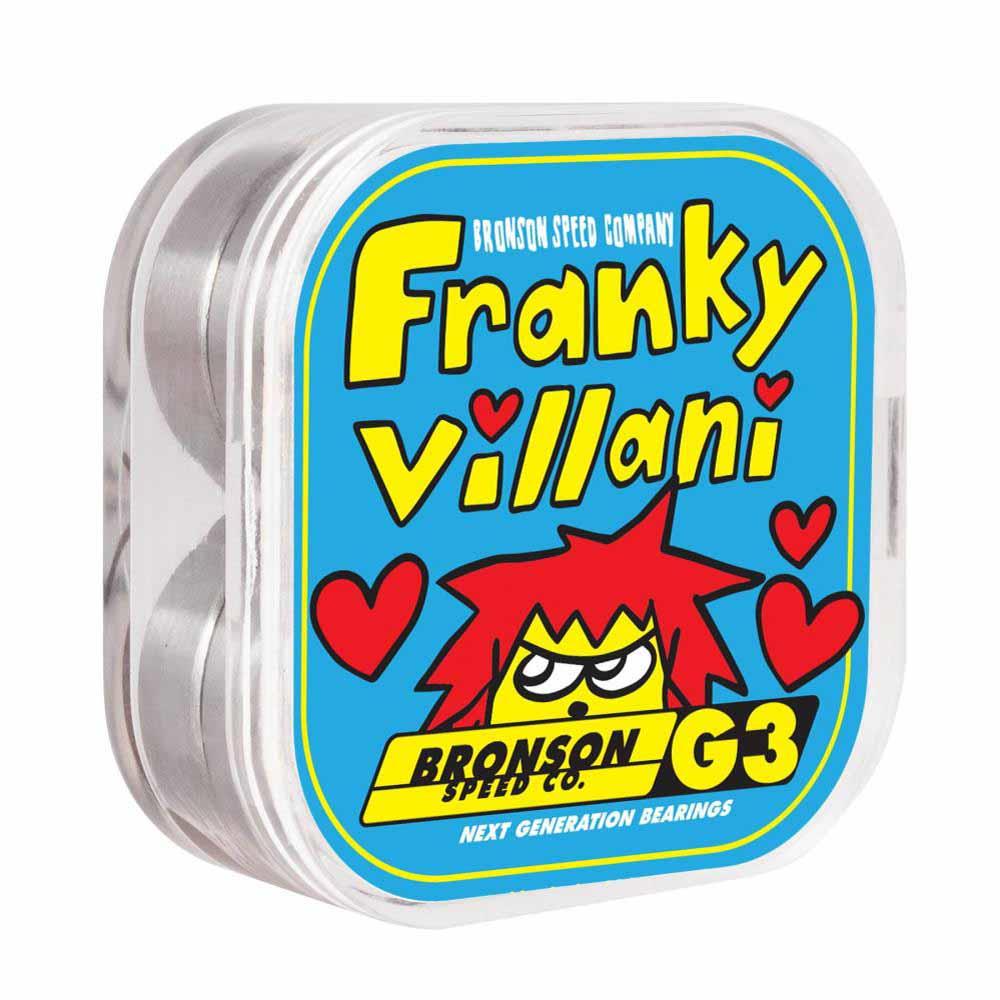 Bronson Speed Co. Skateboard Bearings Franky Villani Pro G3 Silver/Yellow/Orange 8mm