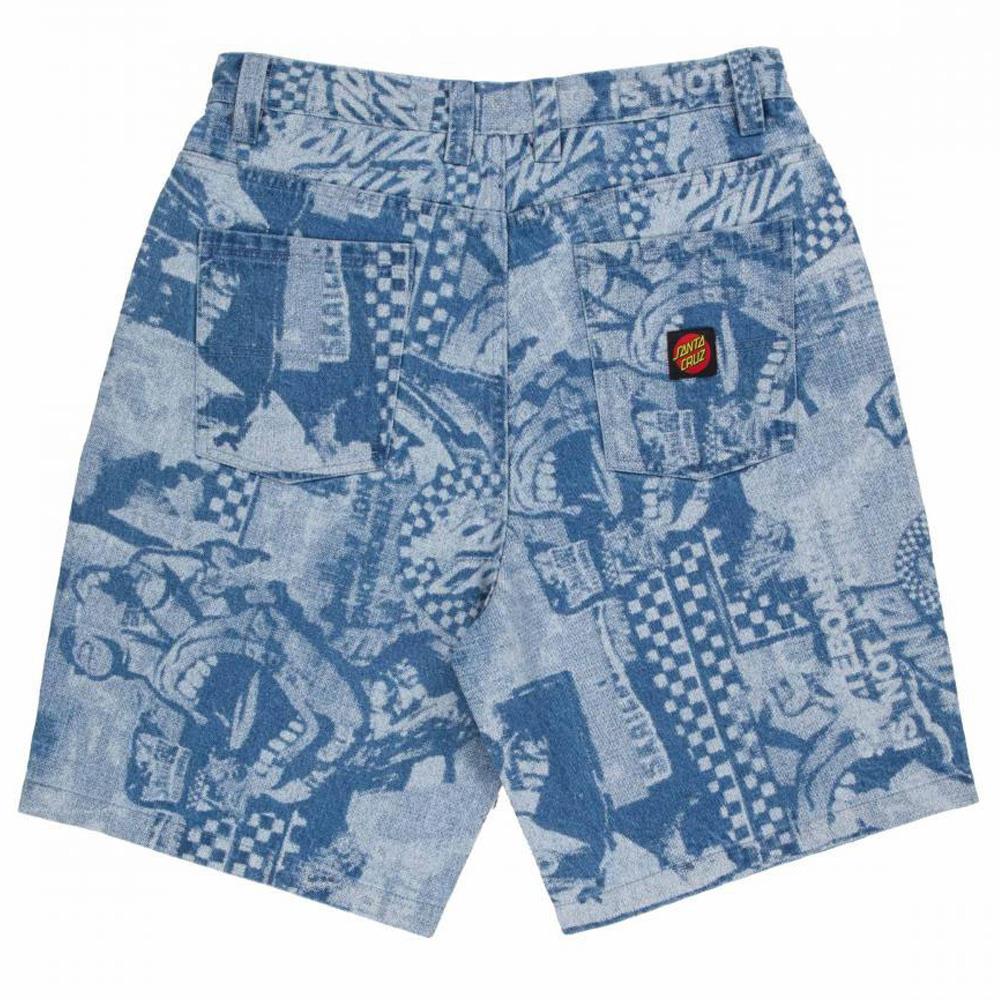 Santa Cruz Big Shorts Stonewash Collage Blue